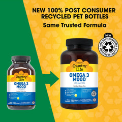 Country Life Omega-3 capsules arranged for convenient daily supplementation.