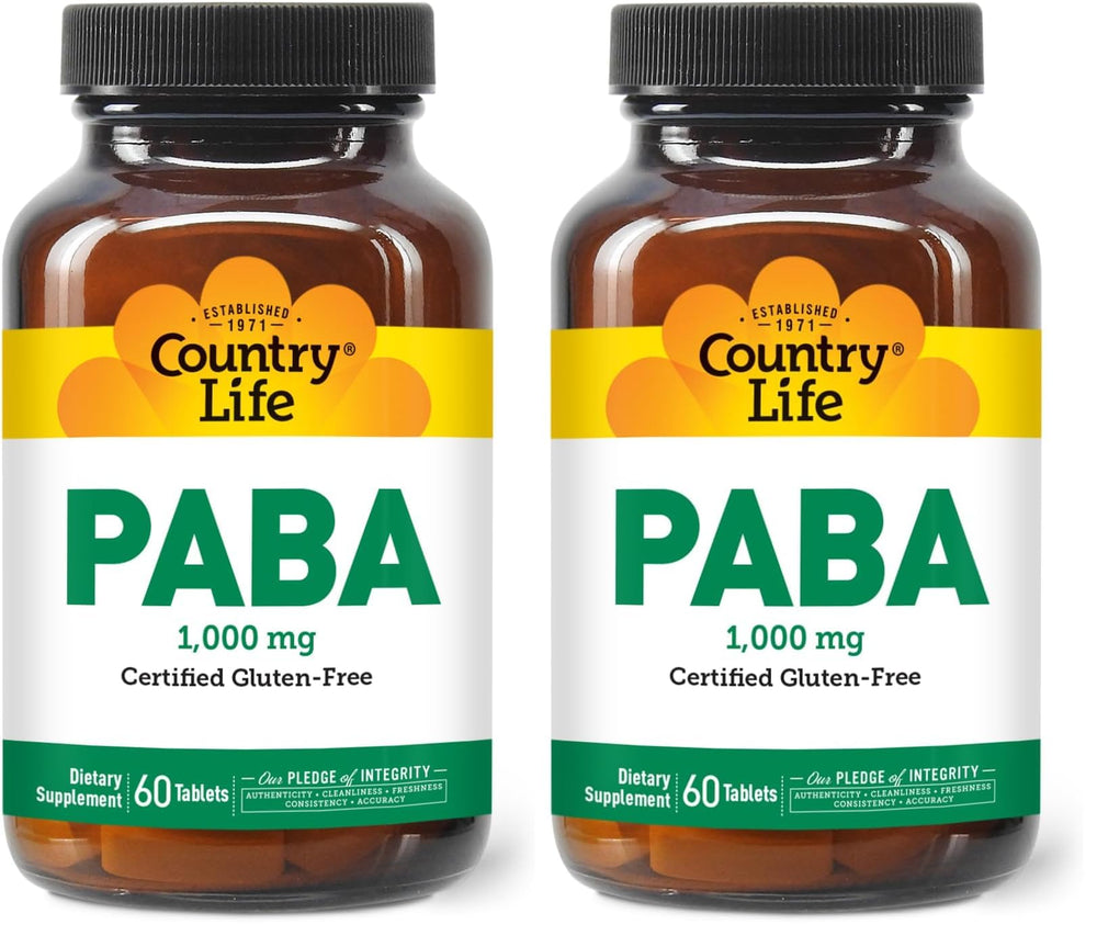 Country Life PABA 1000mg bottle front view for daily wellness routine
