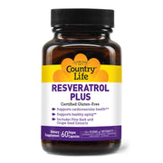 Country Life Resveratrol Plus bottle showing antioxidant support for daily wellness
