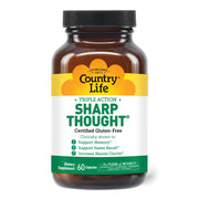 Country Life Sharp Thought bottle label highlighting memory support and cognitive health