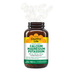 Country Life Target Mins bottle label highlights free-form amino acids for better calcium availability