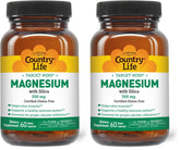 Country Life Target-Mins Magnesium with Silica bottle front supports energy metabolism