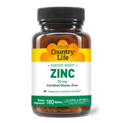 Country Life Target-Mins Zinc bottle ready for daily immune support