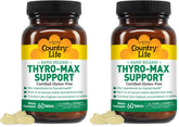 Country Life Thyro-Max Support bottle front; kelp iodine blend for balanced metabolism.