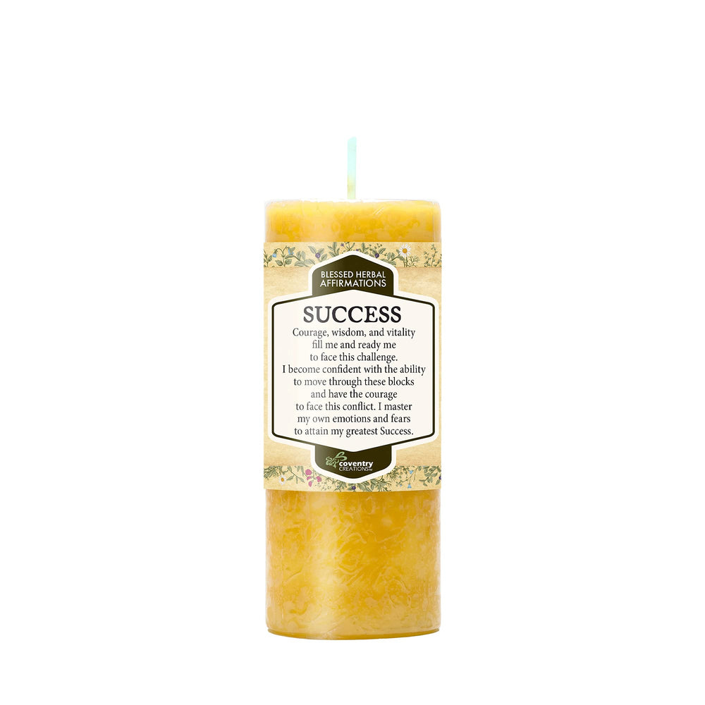 Coventry Creations Affirmations Success Candle jar glows, enhances focus and motivation