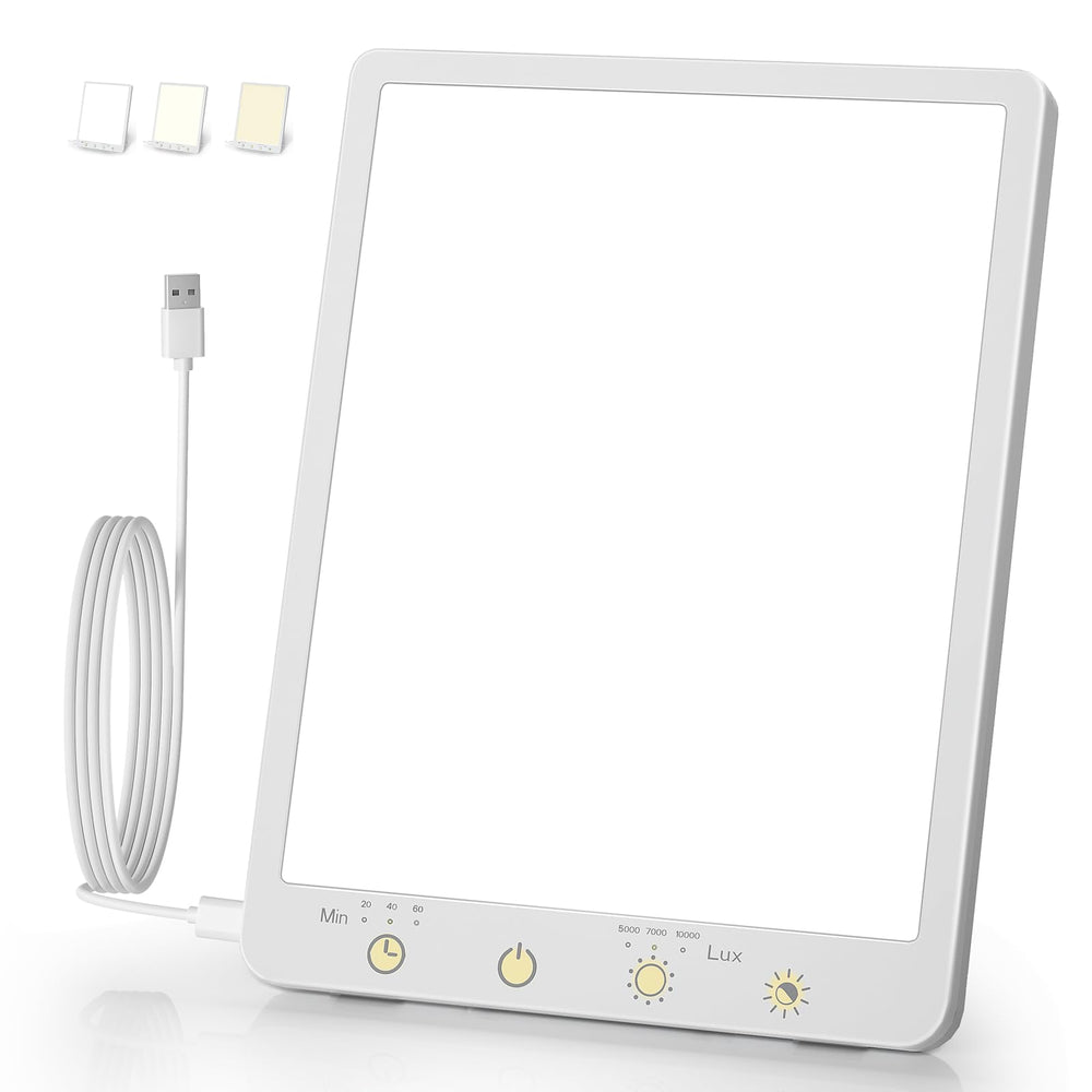 Covozon light therapy lamp 10000 lux front view for daylight-like desk brightness