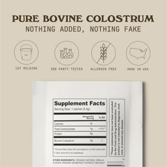 Cowboy Colostrum powder added to coffee for a creamy, convenient boost.