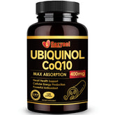 Cozynol Ubiquinol 400mg softgels bottle for daily energy support.
