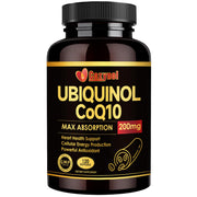 Cozynol ubiquinol bottle pouring for easy daily intake.