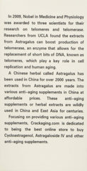 Crackaging Cycloastragenol capsules close-up with high purity emphasis