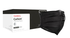 Cranberry USA C2900K black carbon earloop mask front view with secure fit.