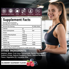 Crasye Creatine Monohydrate Gummies blueberry flavor close-up for daily creatine intake