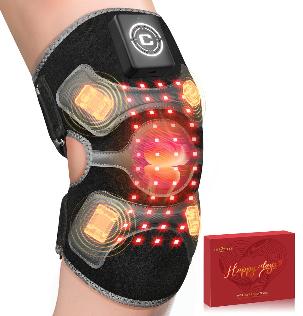 CRAZYTECH Upgrade Knee Brace front view with four massage zones for targeted knee relief