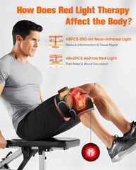 CRAZYTECH Upgrade Knee Brace heating and massage zones in action for soreness relief