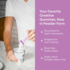 Create Creapure micronized powder stick for smooth mixing in beverages.