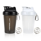 CREAWELLAY 2-pack shaker bottles in front view for on-the-go protein shakes