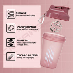 CREAWELLAY three-pack shaker bottles in pink for stylish, portable shakes.