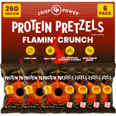 Crisp Power Protein Pretzels bag showing 25g protein for a satisfying snack