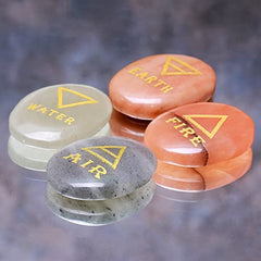Crocon Air palm stone with triangle engraving for focus and balance
