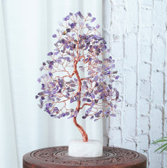 Crocon Amethyst Crystal Tree Desk Accessory promotes calm focus during work.