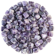 Crocon amethyst tumbled stones, 20mm bulk, ideal for decor and crafts.