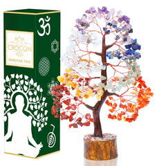 Crocon chakra tree of life gemstone image focusing on colorful beads for positive energy.