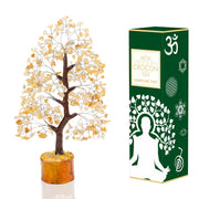 Crocon Citrine Chakra Tree of Life with silver wire enhances positive energy in living spaces.