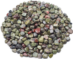 Crocon Dragon Bloodstone tumbled stones pack close-up for meditation