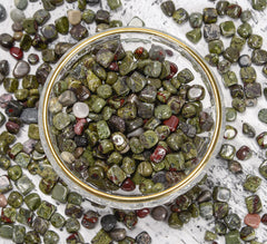 Crocon Dragon Bloodstone stones in pouch, ideal for gift sets