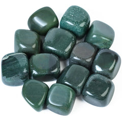 Crocon green aventurine tumbled stones with pouch for organized collection and DIY projects.