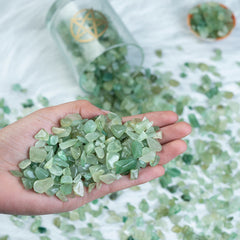 Crocon green jade chips bulk 235g ideal for crystal grids and energy spaces