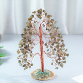 Crocon Labradorite gemstone tree with geode base promotes focus and calm ambiance.