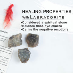 Crocon Labradorite rough stone placed on chakra points to explore energy flow
