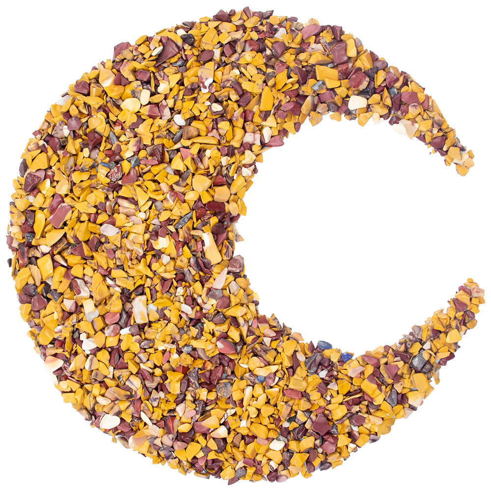 Crocon Mookaite Jesper crushed chips ideal for versatile décor and energy displays.