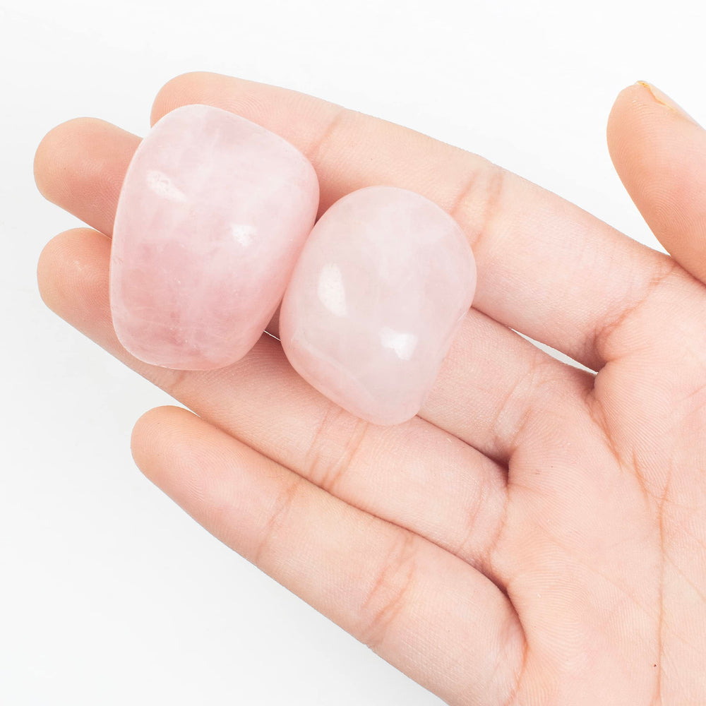 Crocon rose quartz polished stones bundle for meditation and calming energy.