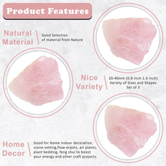 Crocon Rose Quartz rough stone chakra placement promotes energy balance and grounding.