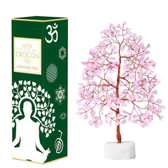 Crocon Rose Quartz Tree base close-up for tranquil home decor