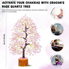 Crocon Rose Quartz Tree gift for women lovers of crystals and spirituality.
