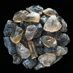 Crocon smoky quartz rough close-up reveals natural texture for tumbling projects