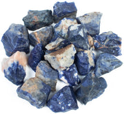 Crocon sodalite rough bundle closeup for meditation focus and chakra work.