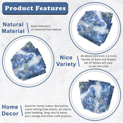 Crocon sodalite rough tumbled-preview showing natural texture for home decor ideas.