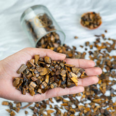 Crocon tiger eye chips irregular shapes ready for crystal grids and crafts
