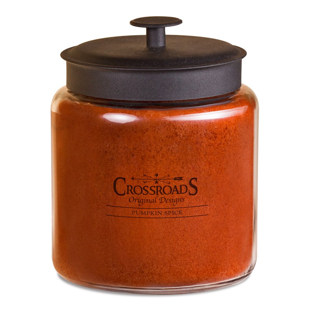 Crossroads Country Jar Candle in Pumpkin Spice with lead-free wicks, ideal for cozy autumn evenings.