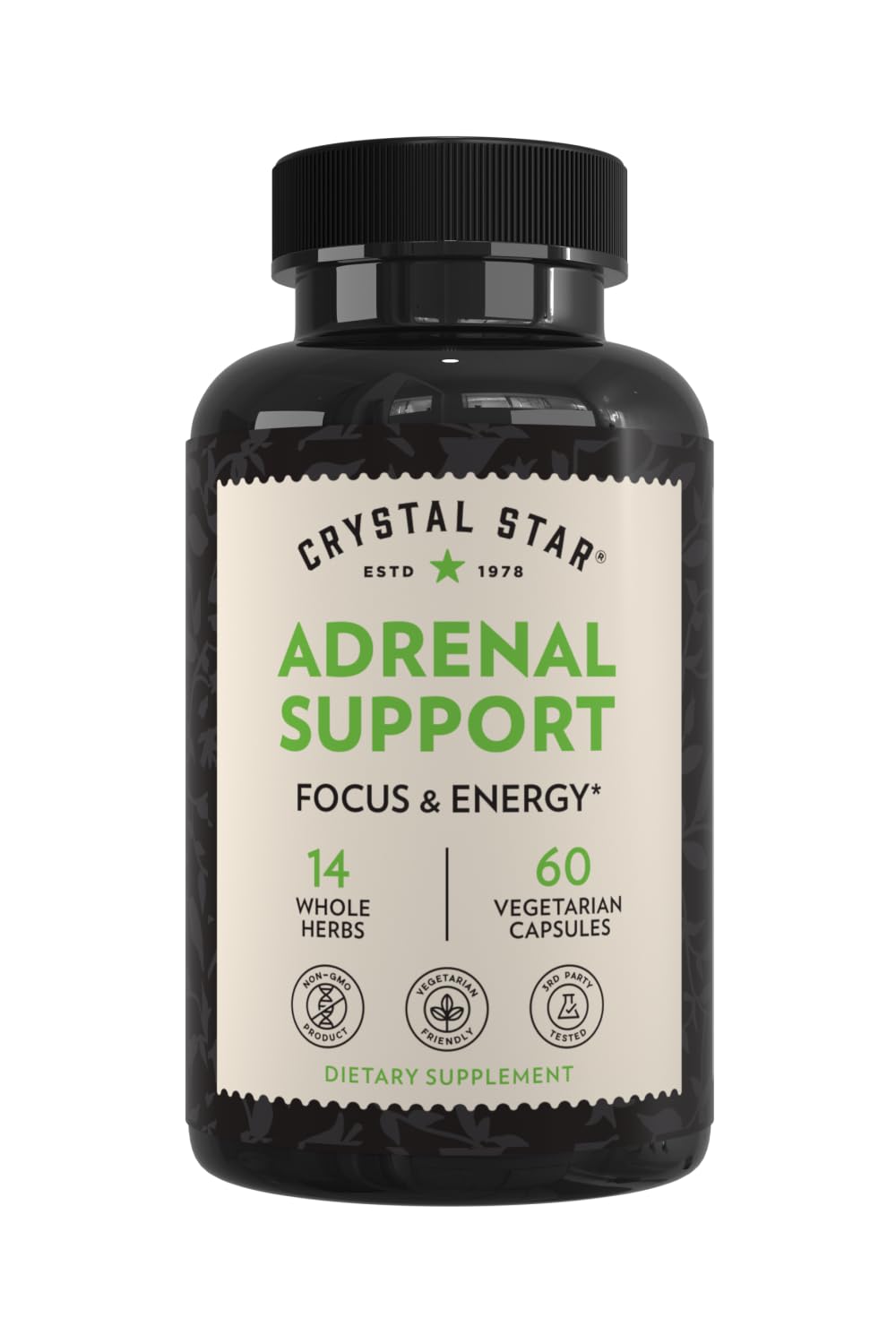 Crystal Star Adrenal Support bottle for daily stress balance