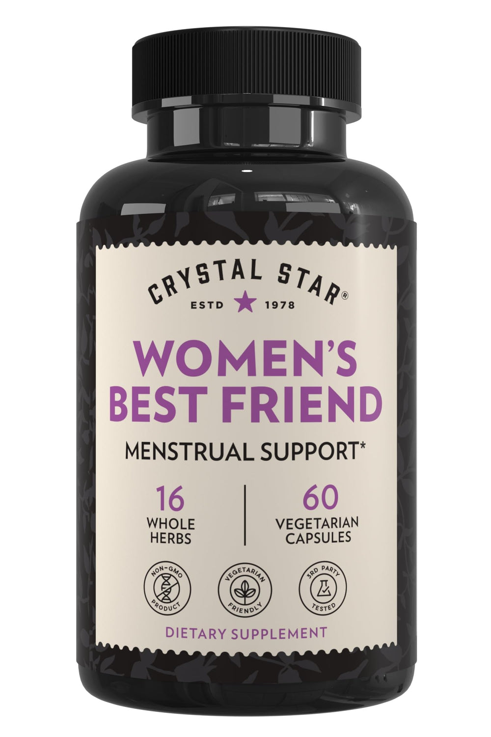 Crystal Star Women's Best Friend bottle front view with capsules for daily support.