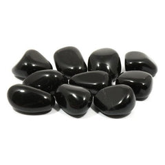 CrystalAge Black Obsidian tumble stones pack of 10 for grounding and personal talismans.