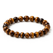 CrystalHouzz Tiger Eye bracelet for men with 8mm beads showing natural patterns for daily confidence and focus