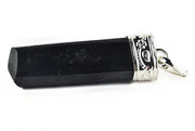 CRYSTALMIRACLE Black Tourmaline Pendant close-up highlighting craftsmanship and texture