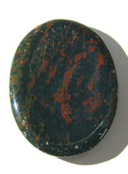 CRYSTALMIRACLE Bloodstone Worry Stone for grounding and calm during meditation.