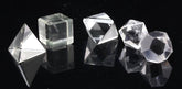 CRYSTALMIRACLE Clear Quartz five platonic solid set enhances energy focus and spiritual awareness.